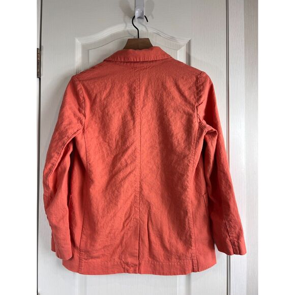 A New Day Women's Blazer Jacket Linen Blend Orange Button Closure Size XS - Picture 2 of 9